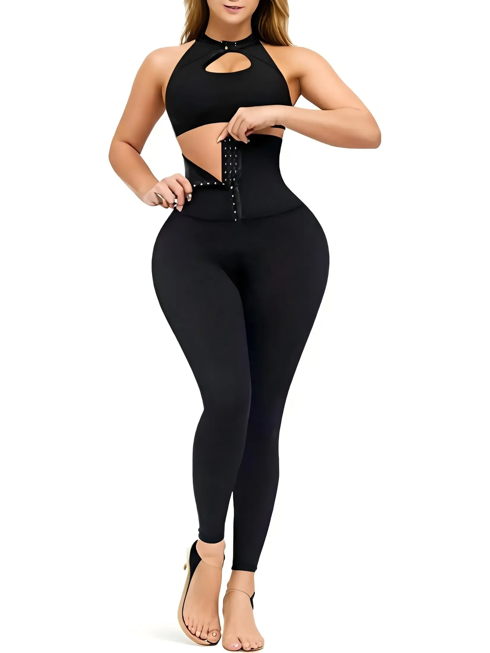 Women's High-Waisted Shaping Leggings - Corset Design, Buttoned Stomach Flattening, Peach Hip Lift, Women's Clothes for Yoga, All Seasons Sports Bottoms summerwins,summerwins