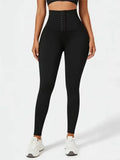 Women's High-Waisted Shaping Leggings - Corset Design, Buttoned Stomach Flattening, Peach Hip Lift, Women's Clothes for Yoga, All Seasons Sports Bottoms summerwins,summerwins