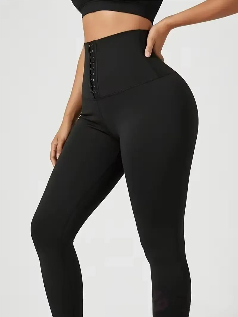 Women's High-Waisted Shaping Leggings - Corset Design, Buttoned Stomach Flattening, Peach Hip Lift, Women's Clothes for Yoga, All Seasons Sports Bottoms summerwins,summerwins