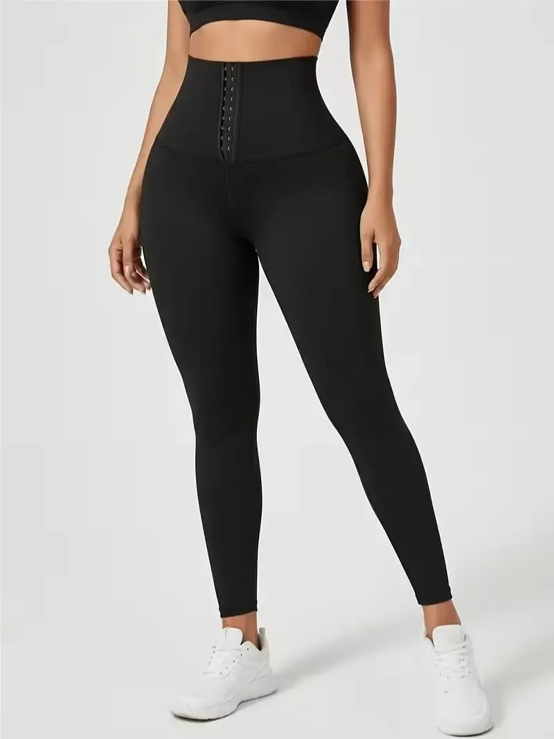 Women's High-Waisted Shaping Leggings - Corset Design, Buttoned Stomach Flattening, Peach Hip Lift, Women's Clothes for Yoga, All Seasons Sports Bottoms summerwins,summerwins
