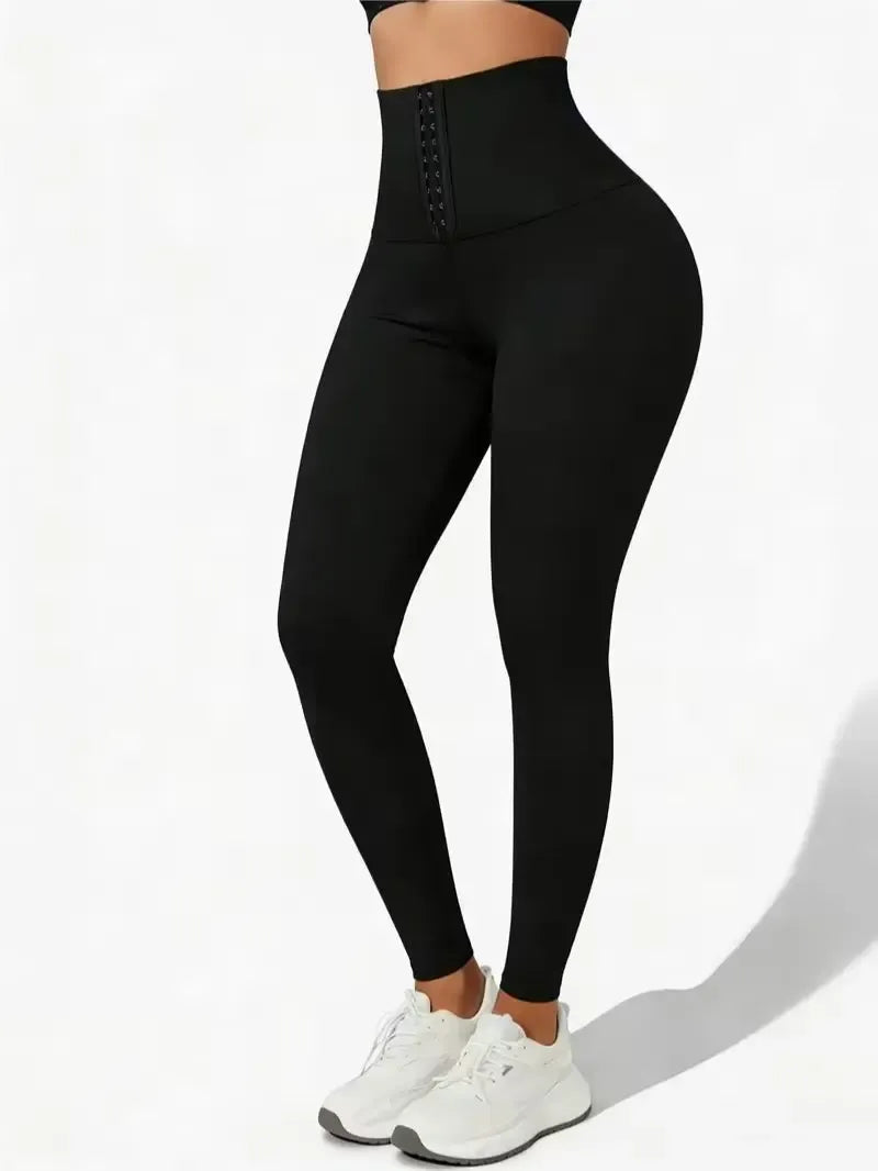 Women's High-Waisted Shaping Leggings - Corset Design, Buttoned Stomach Flattening, Peach Hip Lift, Women's Clothes for Yoga, All Seasons Sports Bottoms summerwins,summerwins