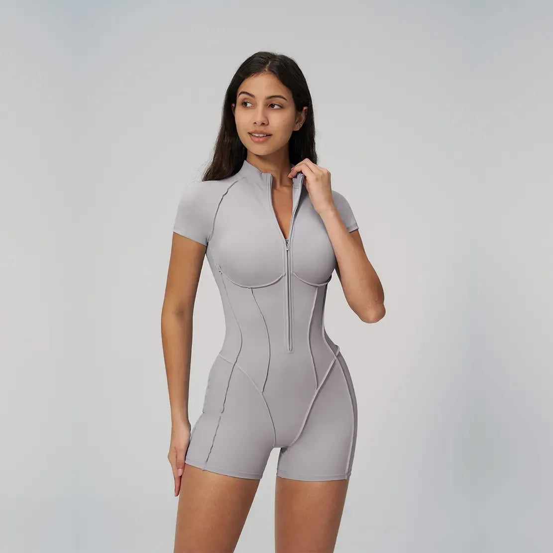 NVWA Women's High-Stretch Zipper Sports Jumpsuit - Skin-Friendly Breathable Slim-Fitting Fabric, Glute-Lifting Midsection-Sculpting Overalls, Athleisure Stylish Women's Wear, Ideal for Yoga, Mother's Day Gifts,summerwins