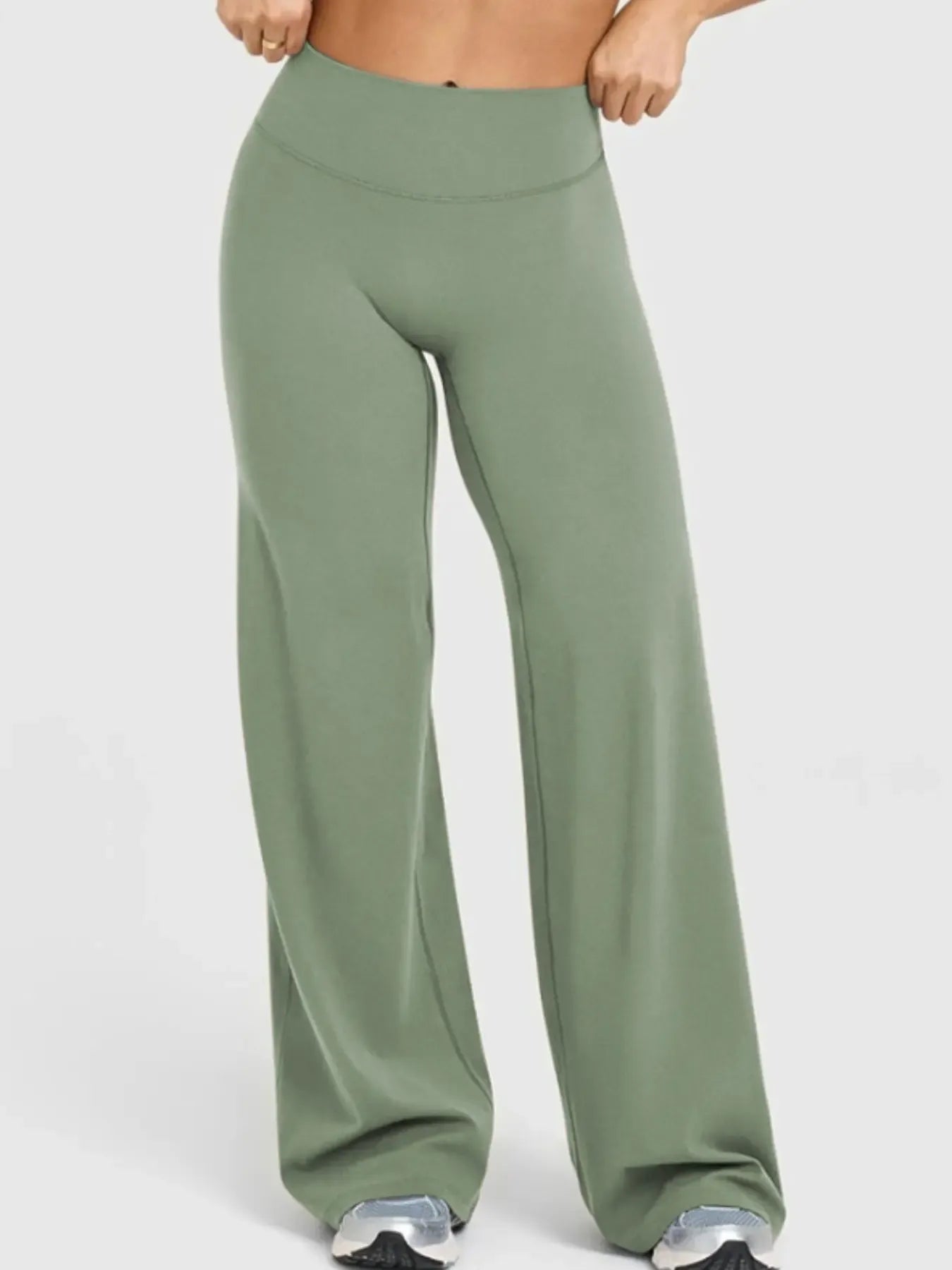 Women's Solid Color Tank Top and Wide Leg Pants Sportswear Set, Comfortable Fashion Yoga Pants for Fitness and Running