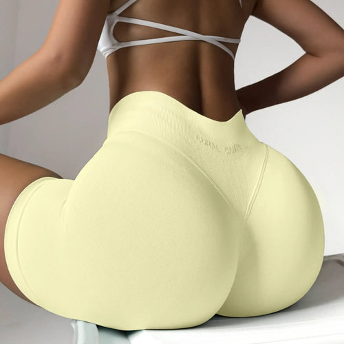 Coral Canton Sports Shorts High Waistband Butt Lifting