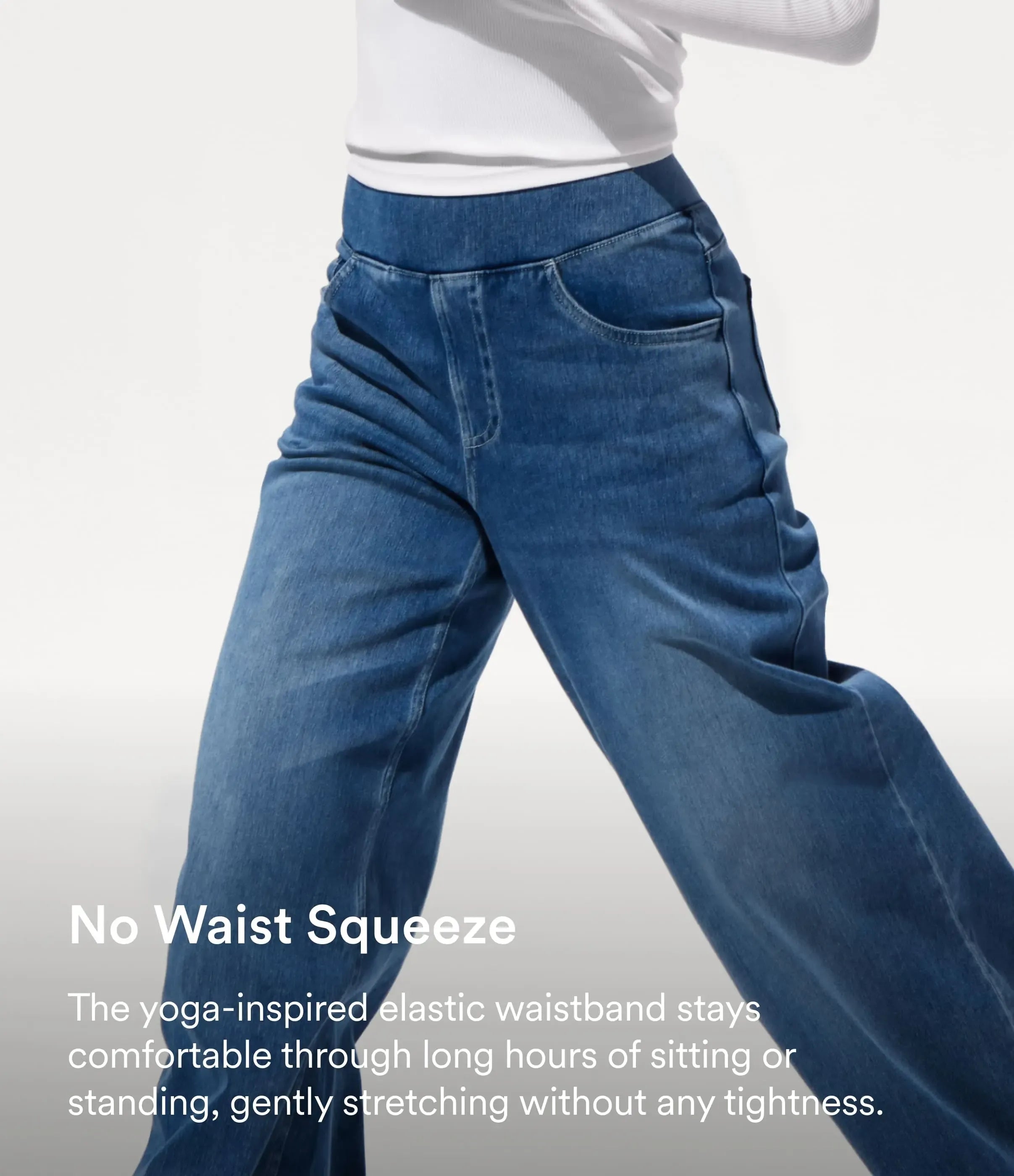 【Creator‘s Pick】Halara Flex High Waisted Pockets Baggy Wide Leg Washed Casual Jeans