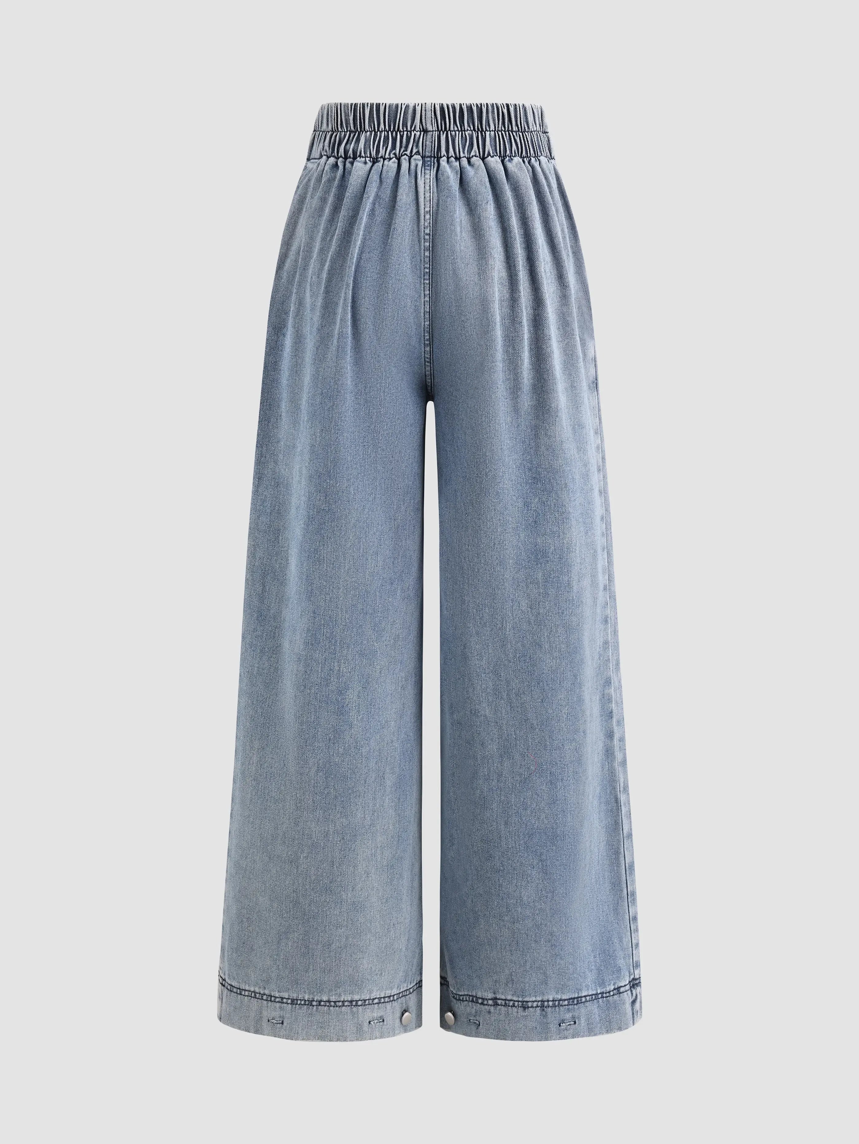 Elengatine Women's High Waist Pleated Balloon Jeans – Y2K Inspired Baggy Wide Leg Denim Pants with Zip Front Closure, Adjustable Cuffed Ankles, Loose Fit for Effortless All-Season Casual Streetwear, Trendy & Versatile Must-Have Denim Piece
