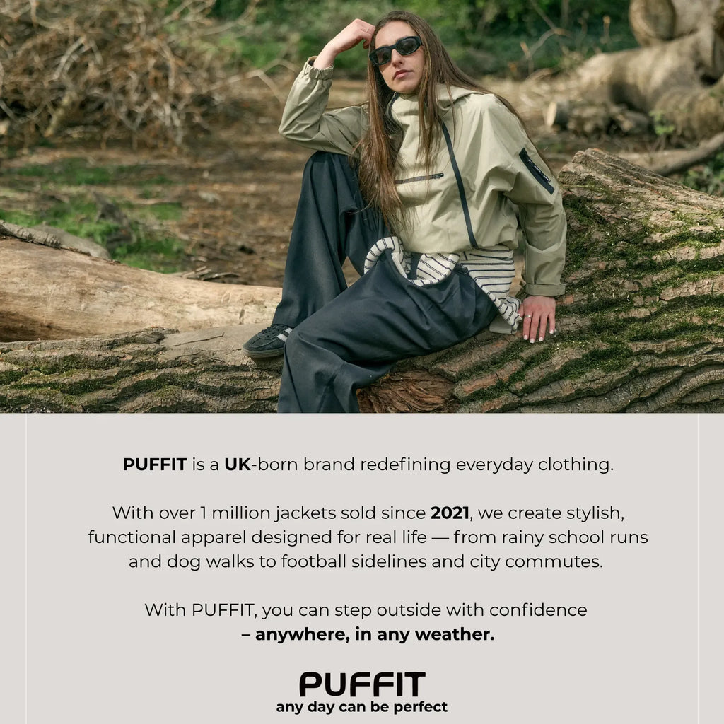 PUFFIT STM-TEX Short Rain Hoodie With Asymmetric Zip and Adjustable Hem,Chest Pocket Design,Spring Hooded Jacket,Waterproof Jacket,Women Jacket,Spring Jacket,Windbreaker,Dog Walking,School Running,Football Mum,Stylish,Womenswear