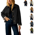 UANEO Womens Cropped Trench Coat Classic Collar Oversized Casual Jackets with Checkered Lining SummerVibes