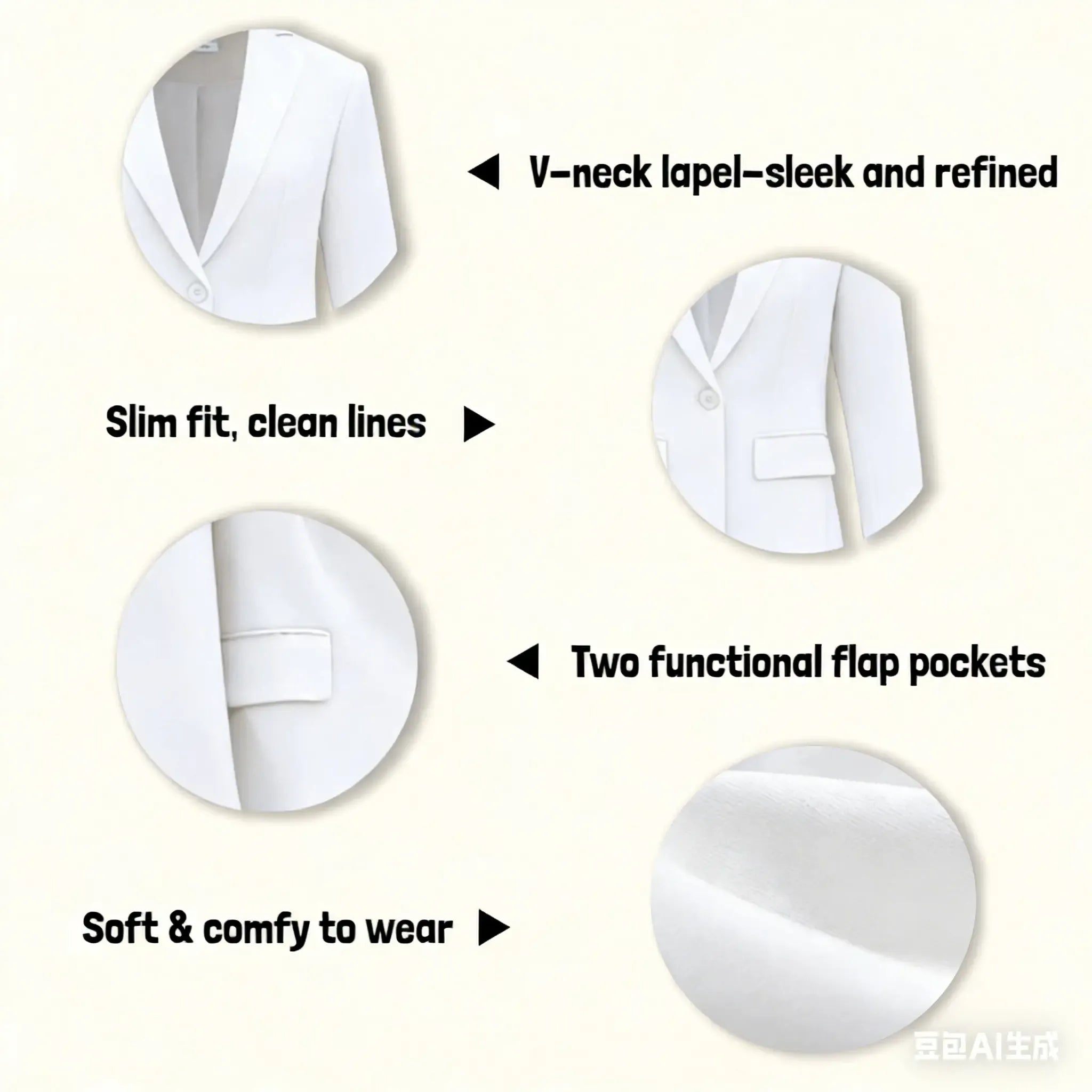 Imily Bela Womens Casual Blazers Open Front Long Sleeve Work Office Suit Jackets Blazer Fitted Basic Lapel Collar with Button Design & Pockets