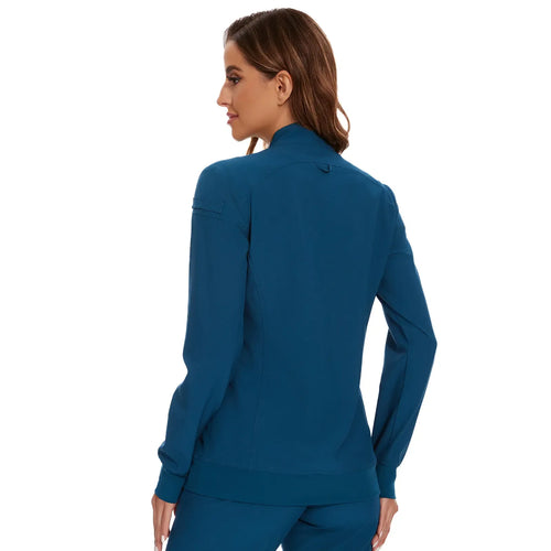 COZYFIT Women's Scrub Jacket - Zip Front, 4-Way Stretch Fabric, Minimalist Basic Casual Workwear for Nurses, Women's Clothes with Summer Vibes,summerwins,summeroutfits,vacationoutfits,beachoutfits