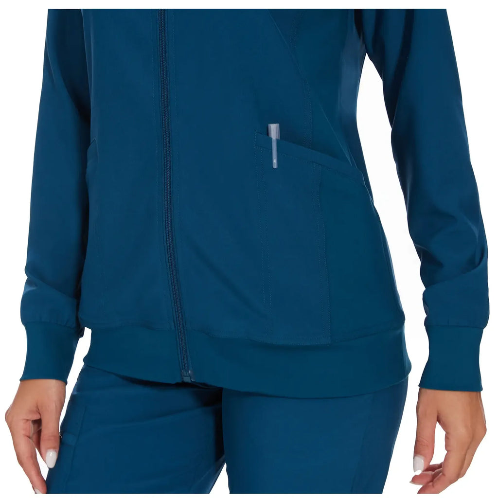 COZYFIT Women's Scrub Jacket - Zip Front, 4-Way Stretch Fabric, Minimalist Basic Casual Workwear for Nurses, Women's Clothes with Summer Vibes,summerwins,summeroutfits,vacationoutfits,beachoutfits