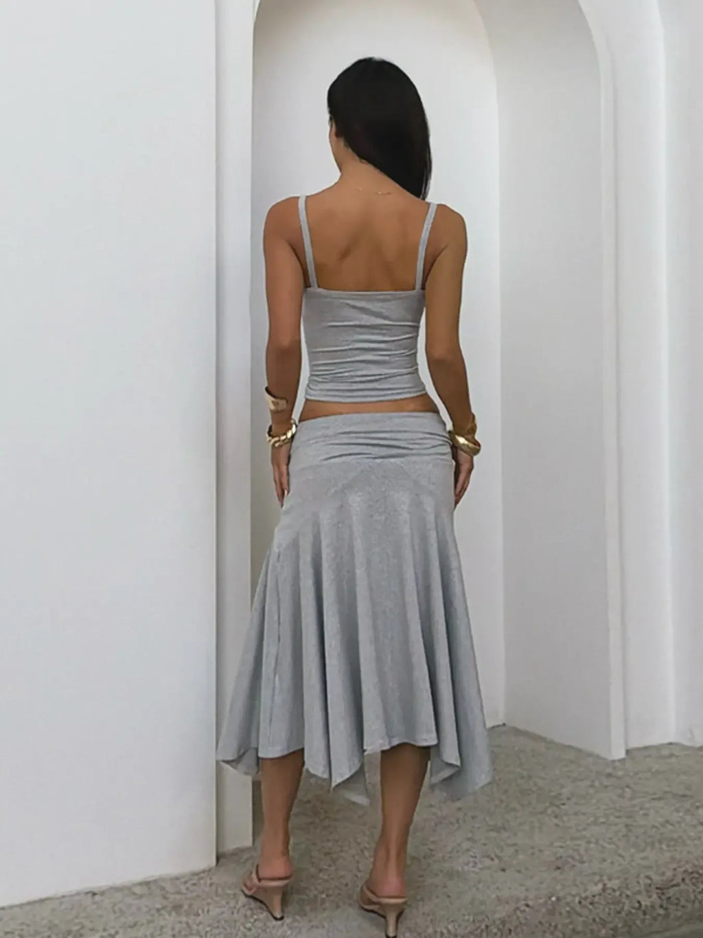 Women's Sleeveless Halter Top & Pleated Skirt Set, Casual Summer, Comfortable Daily Wear, Stylish Women's Clothing