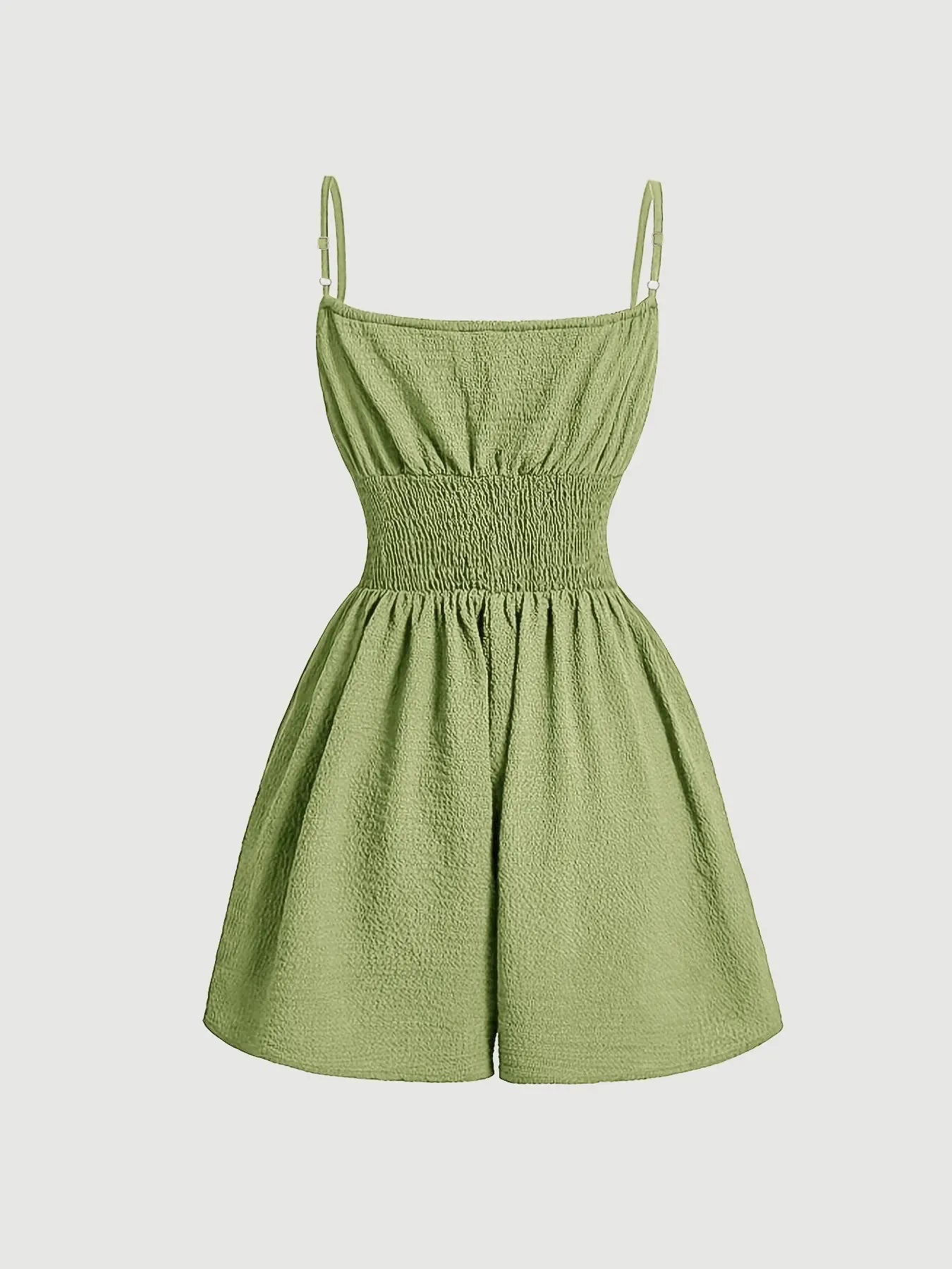 Women's Casual Solid Fitted Sleeveless Romper with Adjustable Front Tie and Elastic Waist, Stylish Jumpsuit for Summer, Trendy Fashion Clothes for Ladies