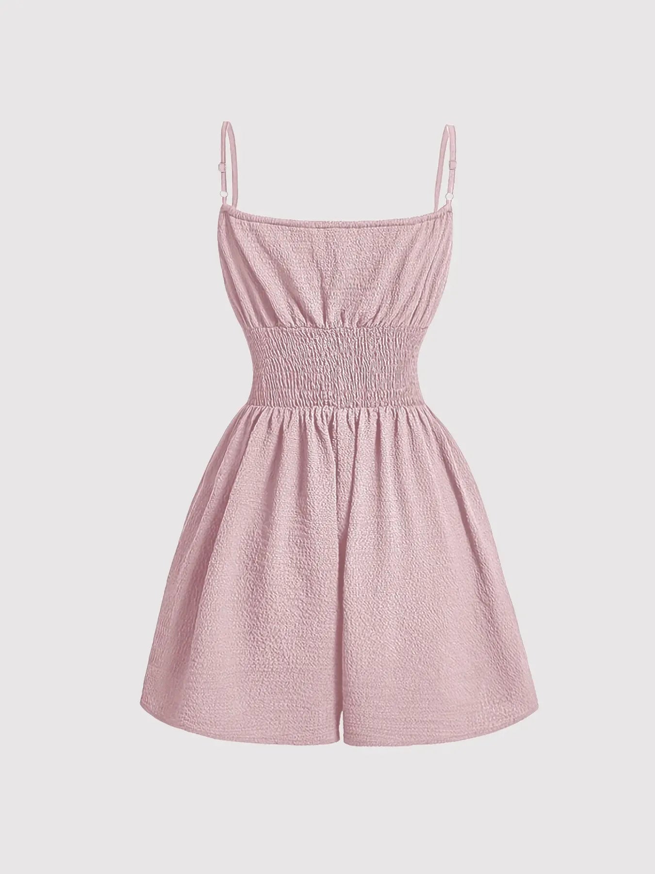 Women's Casual Solid Fitted Sleeveless Romper with Adjustable Front Tie and Elastic Waist, Stylish Jumpsuit for Summer, Trendy Fashion Clothes for Ladies
