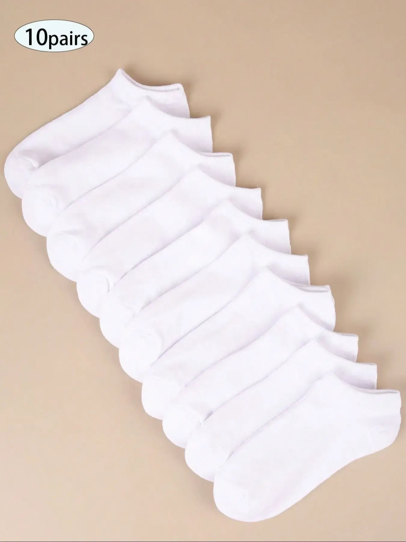 Women's 10 Pairs Solid Ankle Socks, Comfy Breathable Knit Socks for Women, Multipack Women Socks for Summer Daily Wear