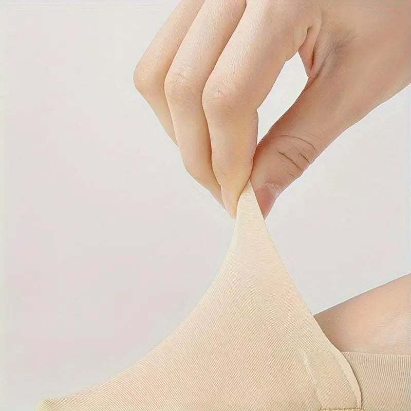 10 Pairs of Women's Invisible Socks - Comfortable, breathable, and sweat-wicking ankle socks with cushioned soles and silicone anti-slip design for enhanced traction and stability. The perfect choice for casual outfits.