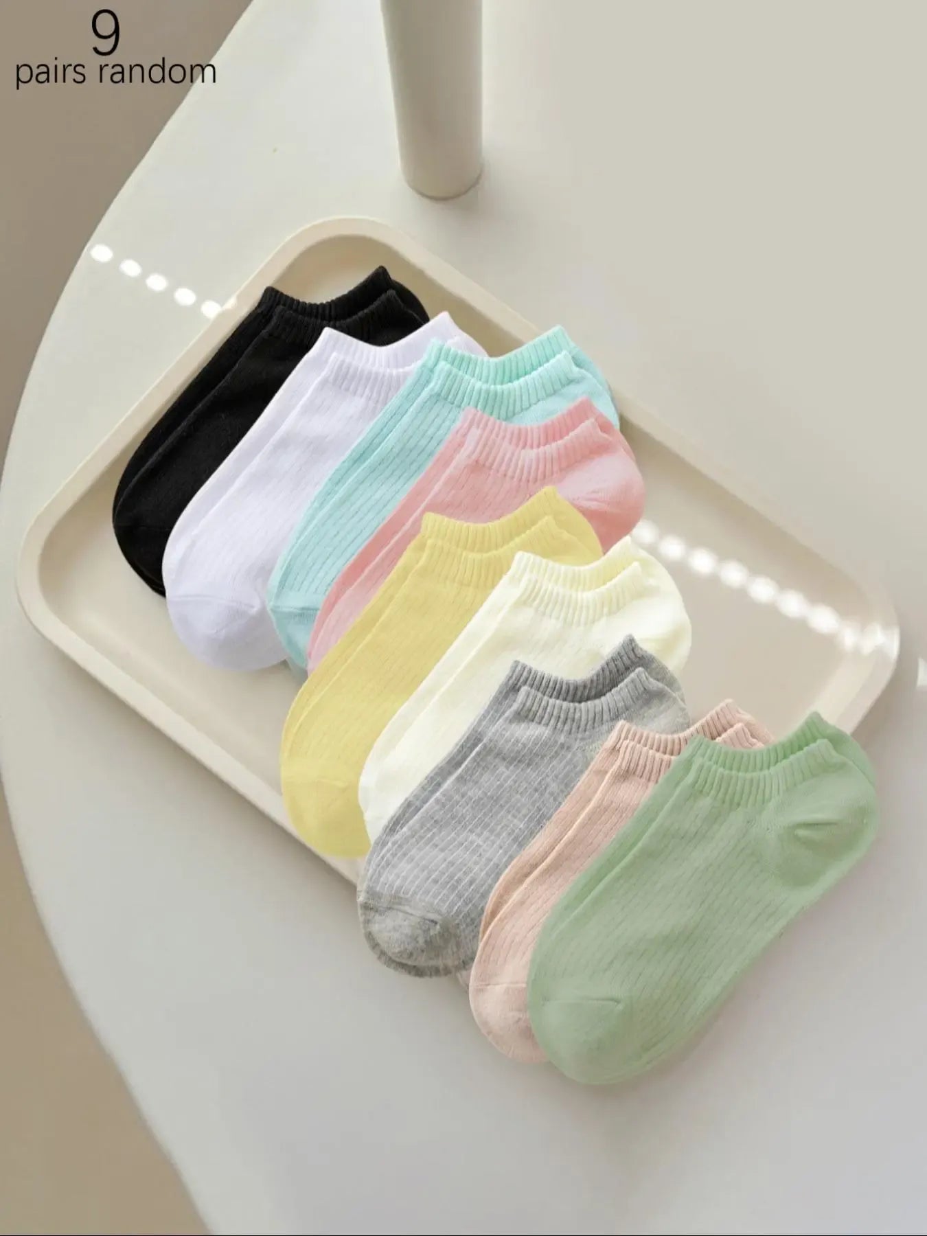 Women's Invisible Boat Socks, Minimalist Plain Vertical Stripe, Fitted Casual Style, All Seasons, Sock Set, Random or Non-Random Shipping Options